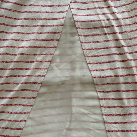 AVA & VIV RED WHITE STRIPED SLEEVELESS TUNIC WITH BACK SLIT / PLUS 2X - Picture 6 of 6